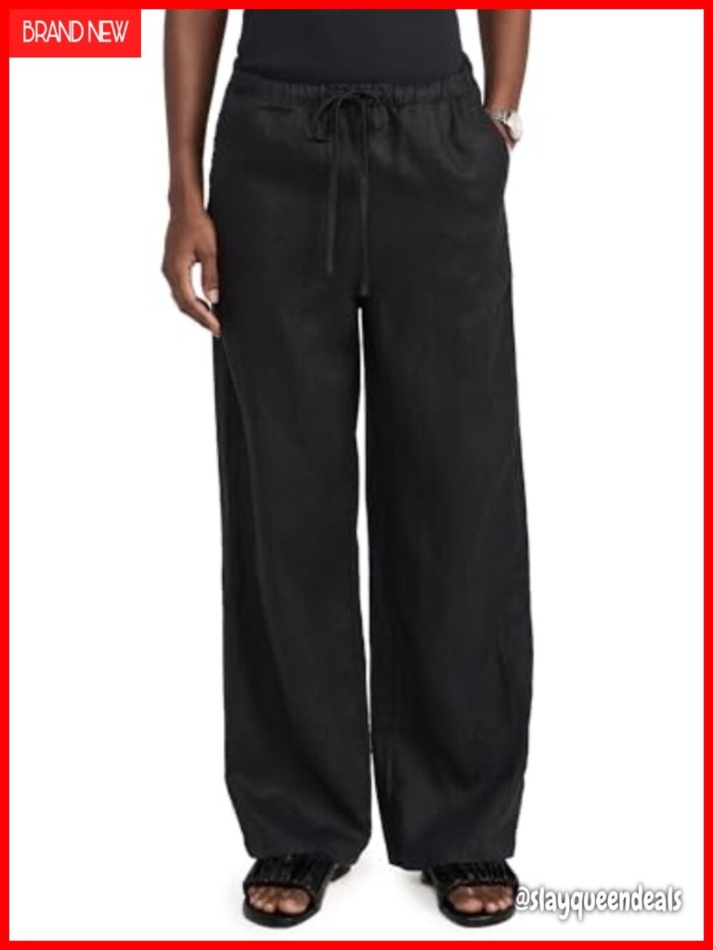 Linen Wide Leg Drawstring Pants Casual Comfort
